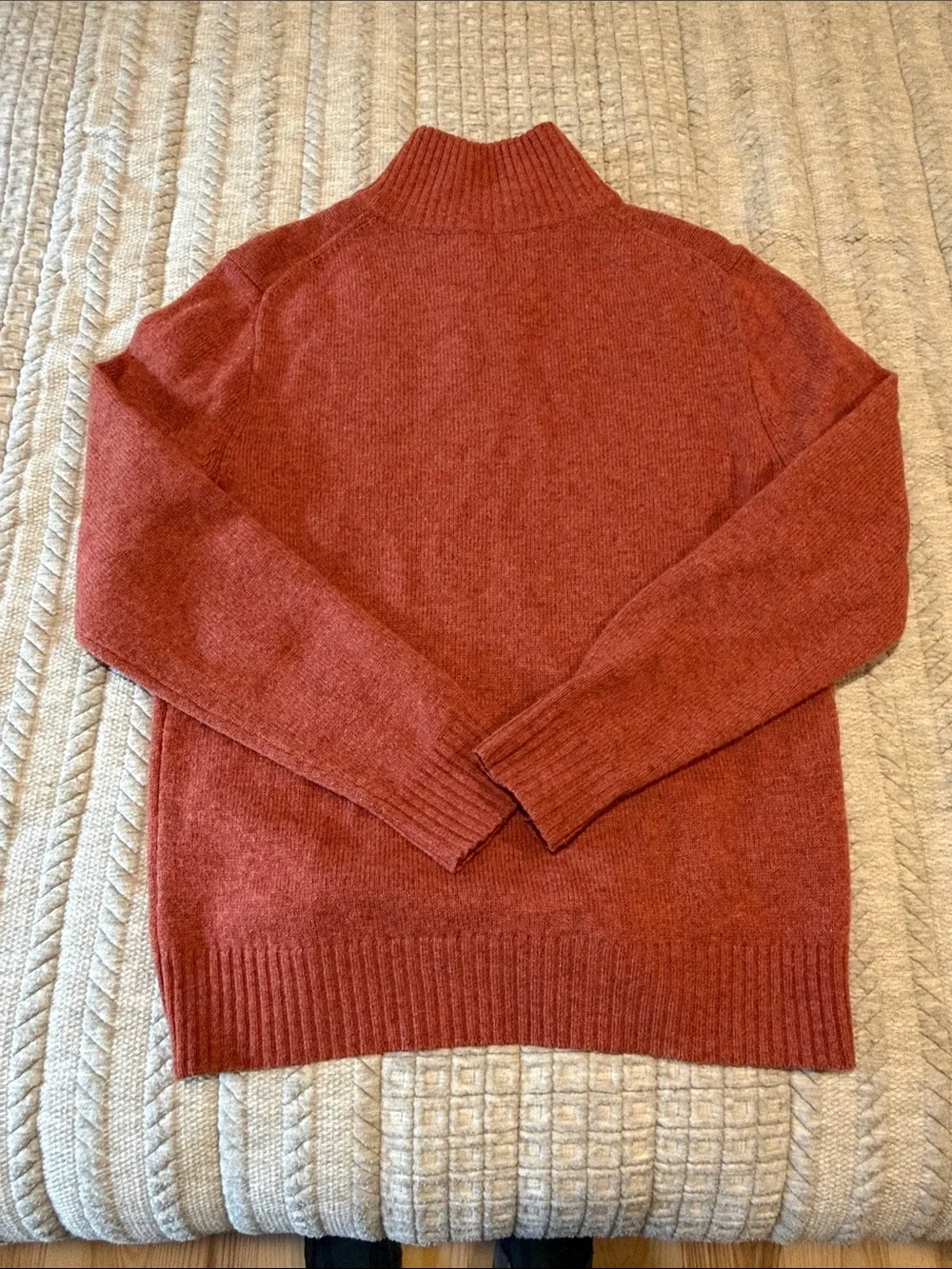 J. Crew Men's Half-Zip Sweater in Rust Orange
